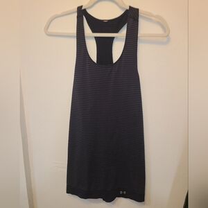 Under Armour Black and Gray Striped Tank Top